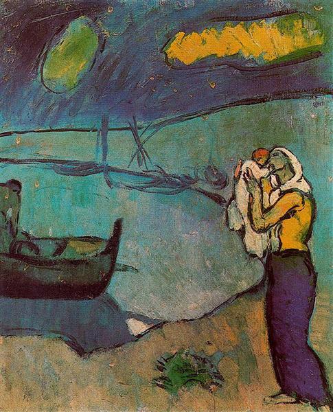 Pablo Picasso Painting Mother And Son On The Shore